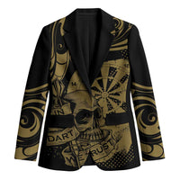 New Zealand Darts Blazer Skull In Dart We Trust Maori Pattern - Polynesian Pride