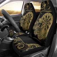 New Zealand Darts Car Seat Cover Skull In Dart We Trust Maori Pattern - Polynesian Pride