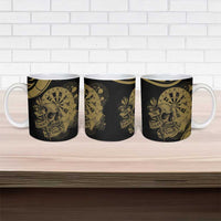 New Zealand Darts Ceramic Mug Skull In Dart We Trust Maori Pattern - Polynesian Pride
