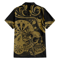 New Zealand Darts Family Matching Off Shoulder Maxi Dress and Hawaiian Shirt Skull In Dart We Trust Maori Pattern - Polynesian Pride