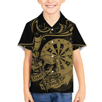 New Zealand Darts Kid Hawaiian Shirt Skull In Dart We Trust Maori Pattern - Polynesian Pride