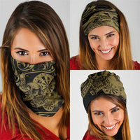 New Zealand Darts Neck Gaiter Skull In Dart We Trust Maori Pattern - Polynesian Pride