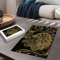 New Zealand Darts Puzzle Skull In Dart We Trust Maori Pattern - Polynesian Pride