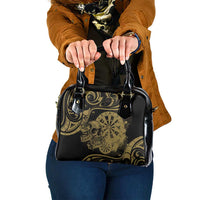 New Zealand Darts Shoulder Handbag Skull In Dart We Trust Maori Pattern - Polynesian Pride