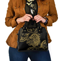 New Zealand Darts Shoulder Handbag Skull In Dart We Trust Maori Pattern - Polynesian Pride