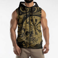New Zealand Darts Sleeveless Zip Hoodie Skull In Dart We Trust Maori Pattern LT14 - Polynesian Pride