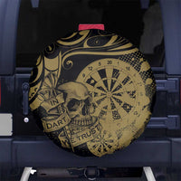 New Zealand Darts Spare Tire Cover Skull In Dart We Trust Maori Pattern - Polynesian Pride