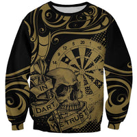 New Zealand Darts Sweatshirt Skull In Dart We Trust Maori Pattern - Polynesian Pride