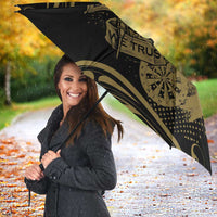 New Zealand Darts Umbrella Skull In Dart We Trust Maori Pattern - Polynesian Pride