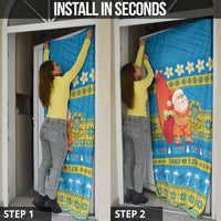 Tuvalu Christmas Door Cover Cute Santa Manuia te Kilisimasi - Polynesian Pride