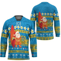 Tuvalu Christmas Hockey Jersey Cute Santa Manuia te Kilisimasi LT14 - Polynesian Pride