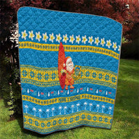 Tuvalu Christmas Quilt Cute Santa Manuia te Kilisimasi - Polynesian Pride