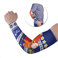 Nauru Christmas Arm Sleeves Cute Santa Coat Of Arms Merry Xmas - Polynesian Pride