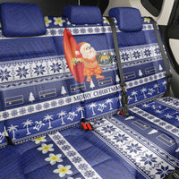 Nauru Christmas Back Car Seat Cover Cute Santa Coat Of Arms Merry Xmas - Polynesian Pride