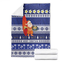 Nauru Christmas Blanket Cute Santa Coat Of Arms Merry Xmas - Polynesian Pride