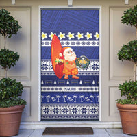 Nauru Christmas Door Cover Cute Santa Coat Of Arms Merry Xmas - Polynesian Pride