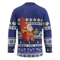 Nauru Christmas Hockey Jersey Cute Santa Coat Of Arms Merry Xmas - Polynesian Pride