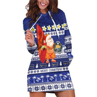 Nauru Christmas Hoodie Dress Cute Santa Coat Of Arms Merry Xmas - Polynesian Pride