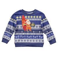 Nauru Christmas Kid Ugly Christmas Sweater Cute Santa Coat Of Arms Merry Xmas - Polynesian Pride