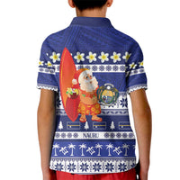 Nauru Christmas Kid Polo Shirt Cute Santa Coat Of Arms Merry Xmas - Polynesian Pride