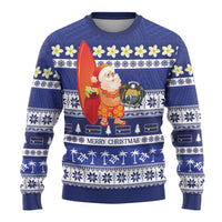 Nauru Christmas Ugly Christmas Sweater Cute Santa Coat Of Arms Merry Xmas - Polynesian Pride