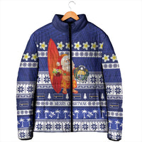 Nauru Christmas Padded Jacket Cute Santa Coat Of Arms Merry Xmas - Polynesian Pride