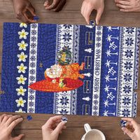 Nauru Christmas Puzzle Cute Santa Coat Of Arms Merry Xmas - Polynesian Pride
