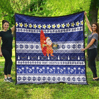Nauru Christmas Quilt Cute Santa Coat Of Arms Merry Xmas - Polynesian Pride