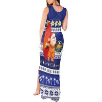 Nauru Christmas Tank Maxi Dress Cute Santa Coat Of Arms Merry Xmas - Polynesian Pride