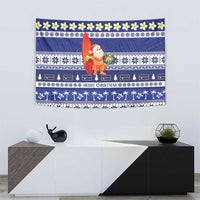 Nauru Christmas Tapestry Cute Santa Coat Of Arms Merry Xmas - Polynesian Pride