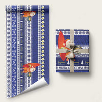 Nauru Christmas Wrapping Paper Cute Santa Coat Of Arms Merry Xmas - Polynesian Pride