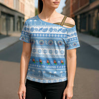 FSM Christmas Cross Shoulder Shirt Merry Xmas Federated States of Micronesia - Polynesian Pride