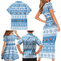 FSM Christmas Family Matching Short Sleeve Bodycon Dress and Hawaiian Shirt Merry Xmas Federated States of Micronesia - Polynesian Pride