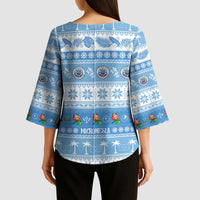 FSM Christmas Kimono Sleeve Blouse Merry Xmas Federated States of Micronesia - Polynesian Pride