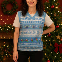 FSM Christmas Knitted V-Neck Vest Merry Xmas Federated States of Micronesia - Polynesian Pride