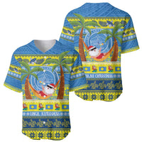 Palau Christmas Baseball Jersey Chilling Santa Ungil Kurismas - Polynesian Pride
