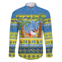 Palau Christmas Family Matching Off The Shoulder Long Sleeve Dress and Hawaiian Shirt Chilling Santa Ungil Kurismas - Polynesian Pride