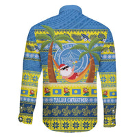 Palau Christmas Family Matching Off Shoulder Short Dress and Hawaiian Shirt Chilling Santa Ungil Kurismas - Polynesian Pride