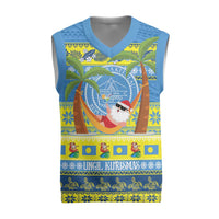 Palau Christmas Knitted V-Neck Vest Chilling Santa Ungil Kurismas - Polynesian Pride