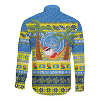 Palau Christmas Long Sleeve Button Shirt Chilling Santa Ungil Kurismas - Polynesian Pride