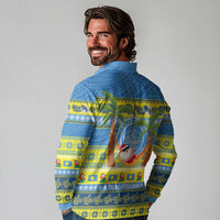 Palau Christmas Long Sleeve Polo Shirt Chilling Santa Ungil Kurismas - Polynesian Pride