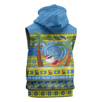 Palau Christmas Sleeveless Zip Hoodie Chilling Santa Ungil Kurismas LT14 - Polynesian Pride