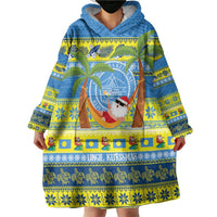 Palau Christmas Wearable Blanket Hoodie Chilling Santa Ungil Kurismas - Polynesian Pride