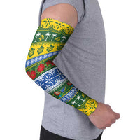 Solomon Islands Christmas Arm Sleeves The Solomons Melanesian Meri Krismas - Polynesian Pride