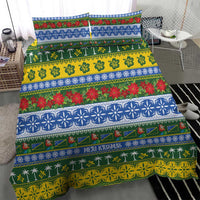 Solomon Islands Christmas Bedding Set The Solomons Melanesian Meri Krismas - Polynesian Pride