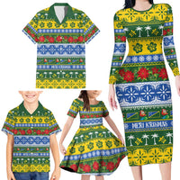 Solomon Islands Christmas Family Matching Long Sleeve Bodycon Dress and Hawaiian Shirt The Solomons Melanesian Meri Krismas - Polynesian Pride