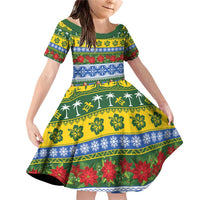 Solomon Islands Christmas Family Matching Off Shoulder Short Dress and Hawaiian Shirt The Solomons Melanesian Meri Krismas - Polynesian Pride