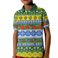 Solomon Islands Christmas Kid Polo Shirt The Solomons Melanesian Meri Krismas - Polynesian Pride