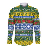 Solomon Islands Christmas Long Sleeve Button Shirt The Solomons Melanesian Meri Krismas - Polynesian Pride