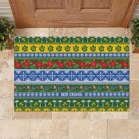 Solomon Islands Christmas Rubber Doormat The Solomons Melanesian Meri Krismas - Polynesian Pride